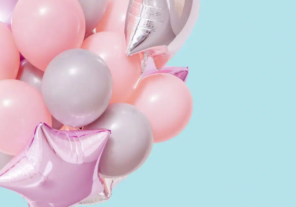 balony w pastelowych barwach