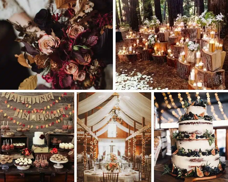 ślub jesienią - dekoracje