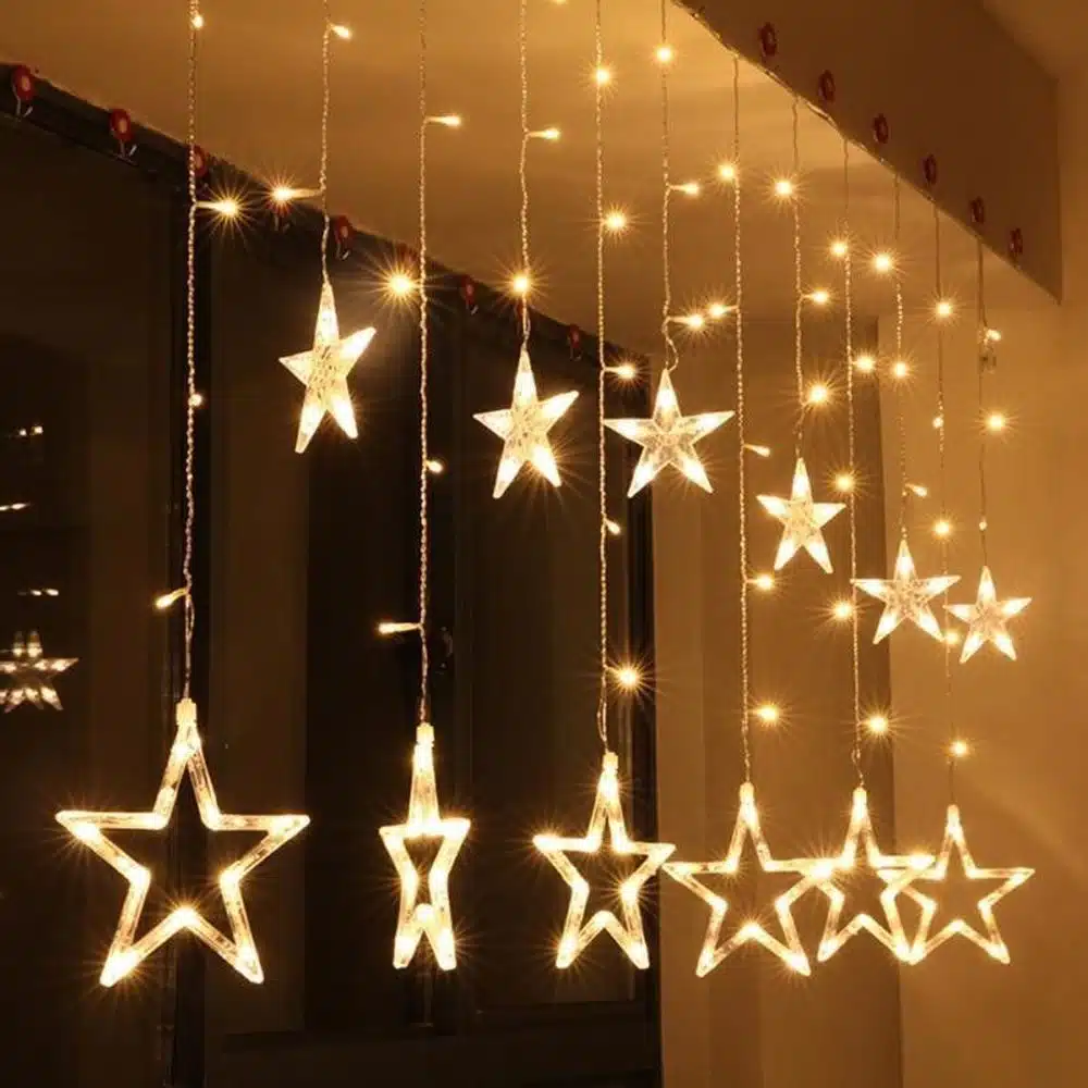 Lampki świąteczne gwiazdy na okno