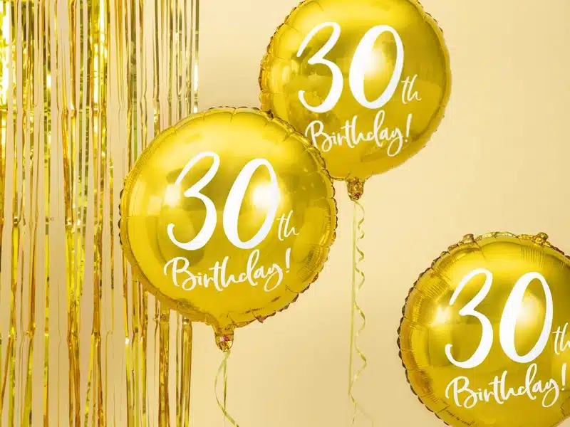 Balon 30th Birthday, Złoty