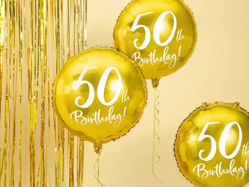 Balon 50th Birthday, Złoty