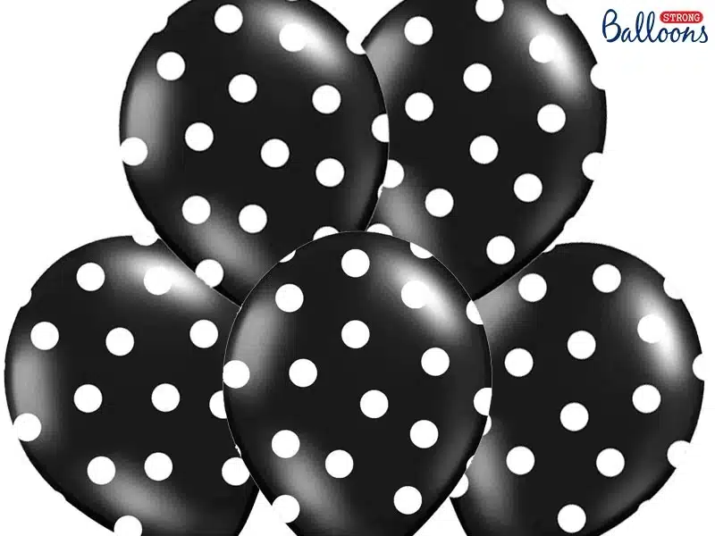 Balon czarny w białe kropki