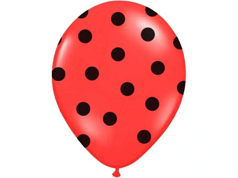 Balon czerwony w czarne kropki