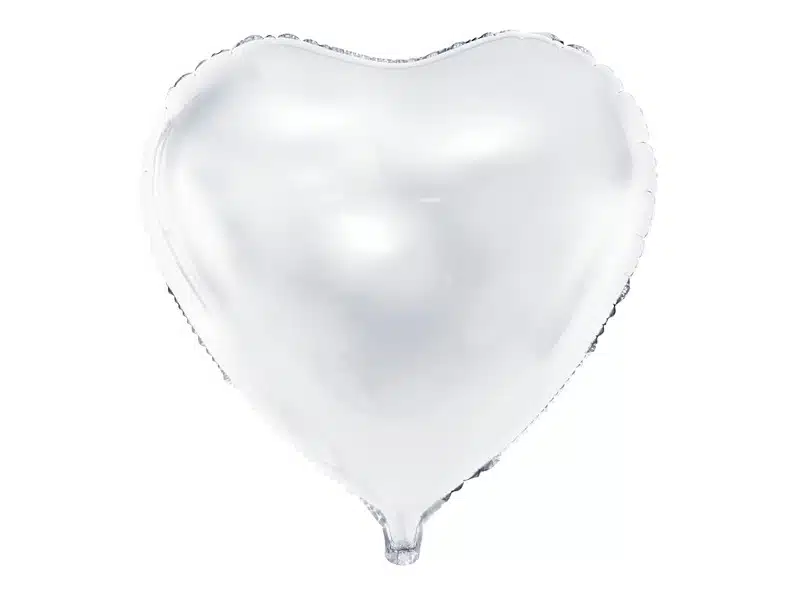 Balon foliowy 45cm Serce Białe