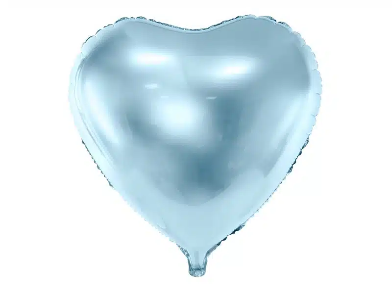 Balon foliowy 45cm Serce Błękitne