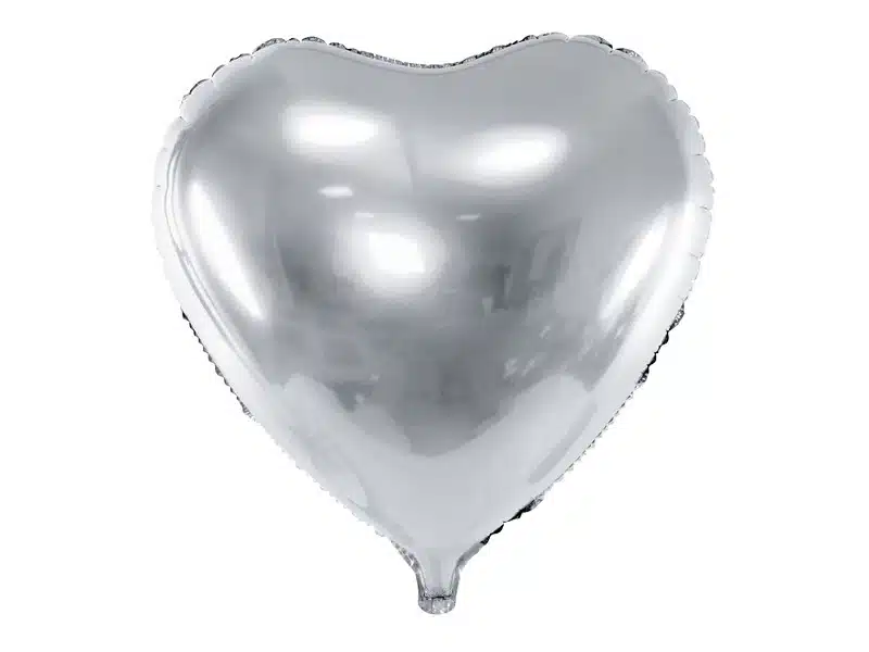 Balon foliowy 45cm Serce Srebrne