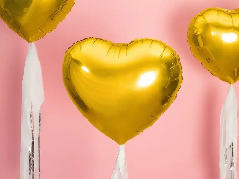 Balon foliowy 45cm Serce Złote