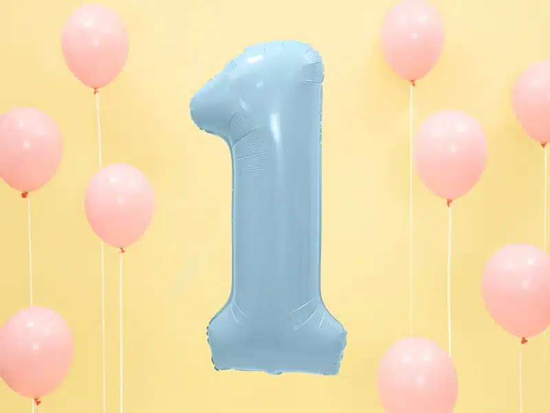 Balon foliowy błękitna cyfra 1 86cm 
