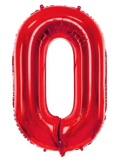 Balon Foliowy Cyfra 0 Czerwona 