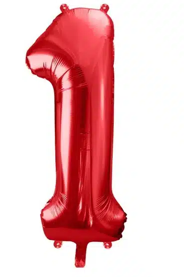 Balon Foliowy Cyfra 1 Czerwona 