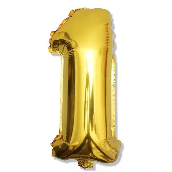Balon foliowy na 1 urodziny złoty 40cm