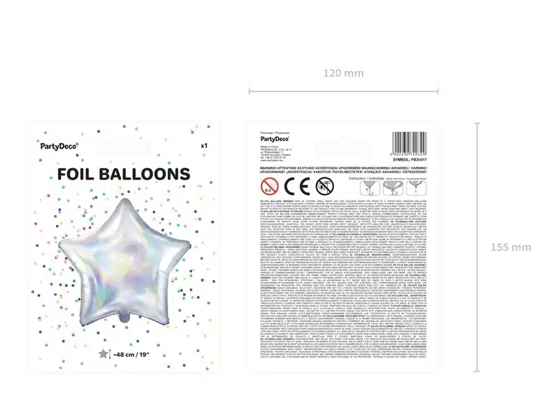Balon foliowy opalizujący Gwiazdka