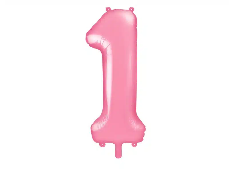Balon foliowy różowa cyfra 1 86cm 