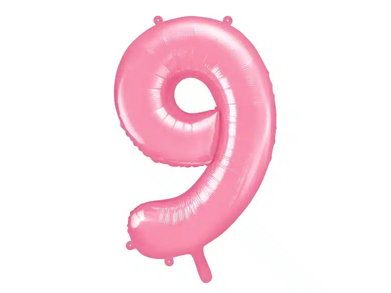 Balon foliowy różowa cyfra 9 86cm 