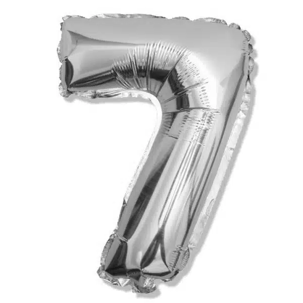 Balon foliowy srebrna cyfra 7 na urodziny 40cm
