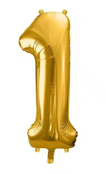 Balon foliowy złota cyfra 1 86cm 