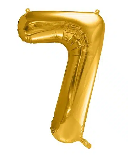 Balon foliowy złota cyfra 7 86cm 