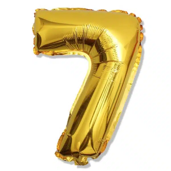 Balon foliowy złota cyfra 7 na urodziny 40cm