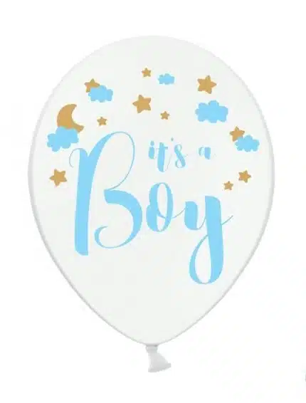 Balon lateksowy It's a boy Biały