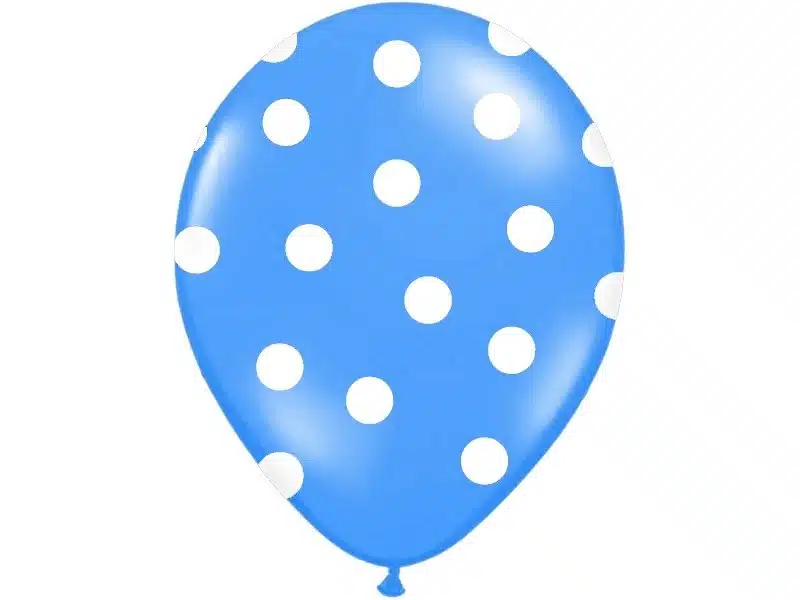 Balon niebieski w białe kropki