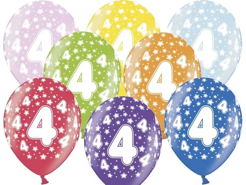 Balon pastelowy na 4 urodziny