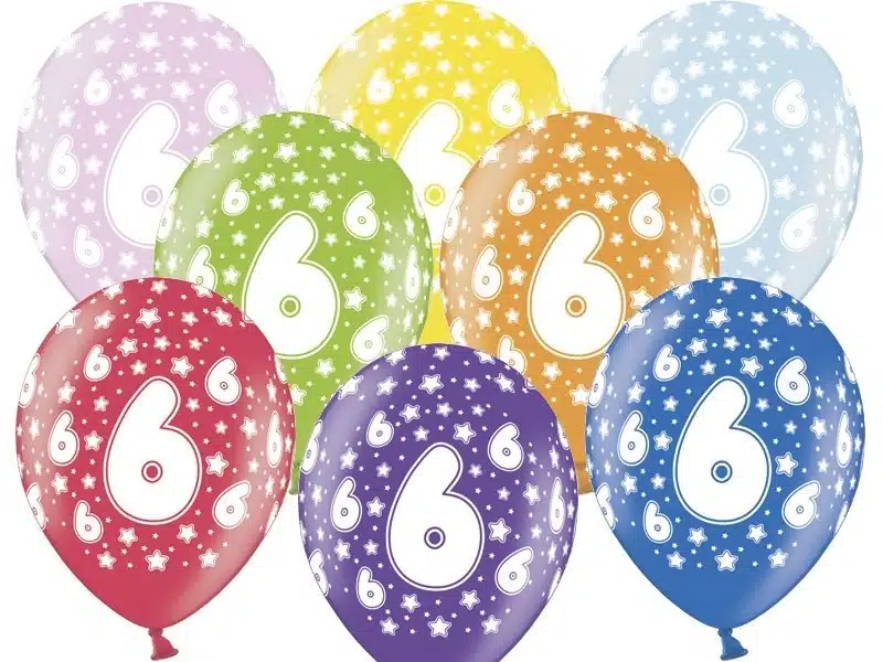 Balon pastelowy na 6 urodziny