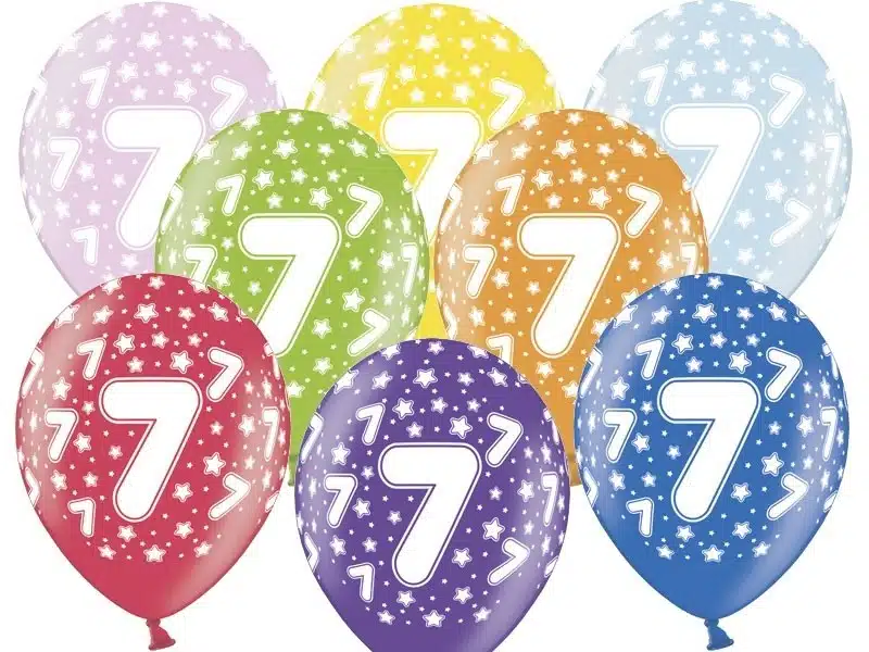 Balon pastelowy na 7 urodziny