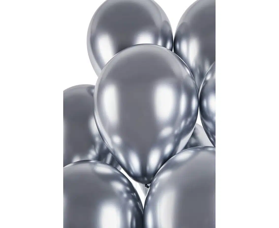 Balony chromowane 13 40cm Shinny Srebrne 10szt. 