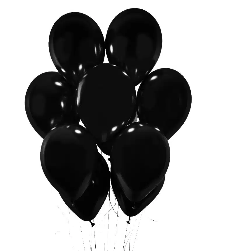 Balony chromowane 30cm Czarne 10szt.