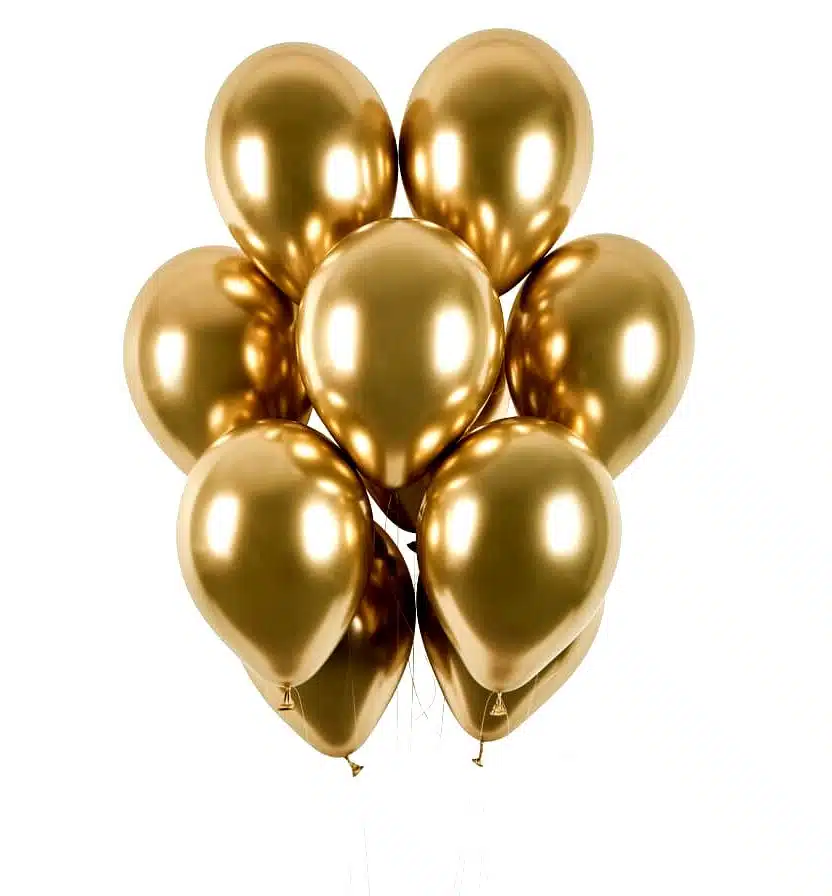 Balony chromowane 30cm Złote 10szt.