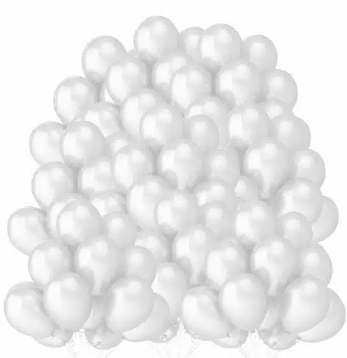 Balony metaliczne 12 białe 100 sztuk 