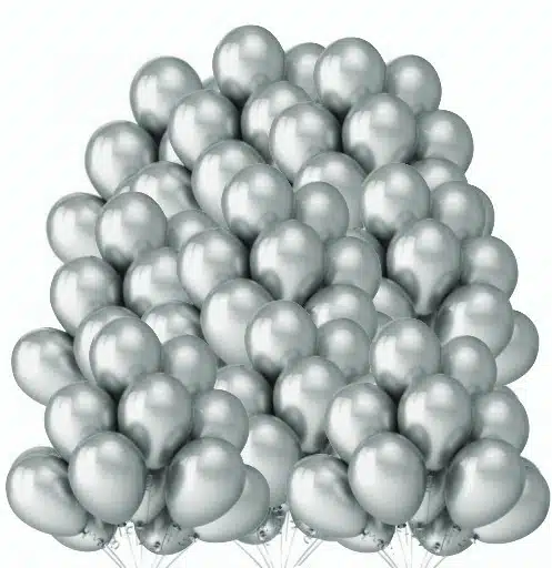 Balony metaliczne 12 srebrne 100 sztuk 
