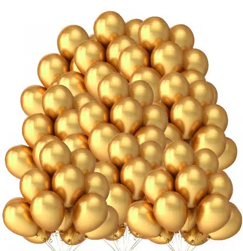 Balony metaliczne 12 złote 100 sztuk 