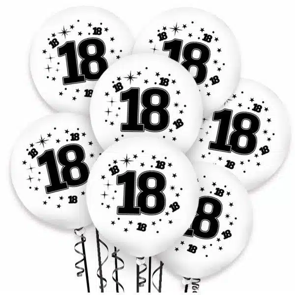 Balony na 18 urodziny Białe