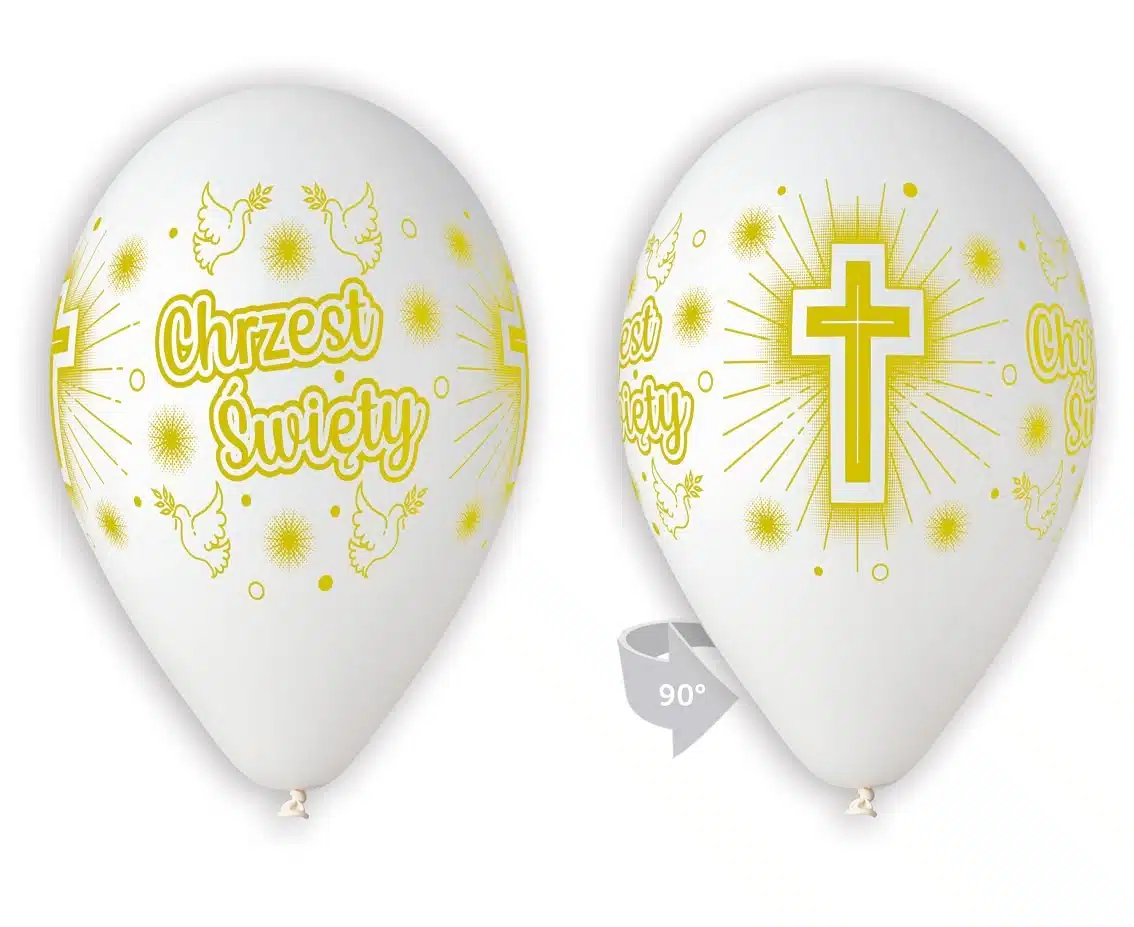 Balony premium z okazji Chrztu Biało-Złote