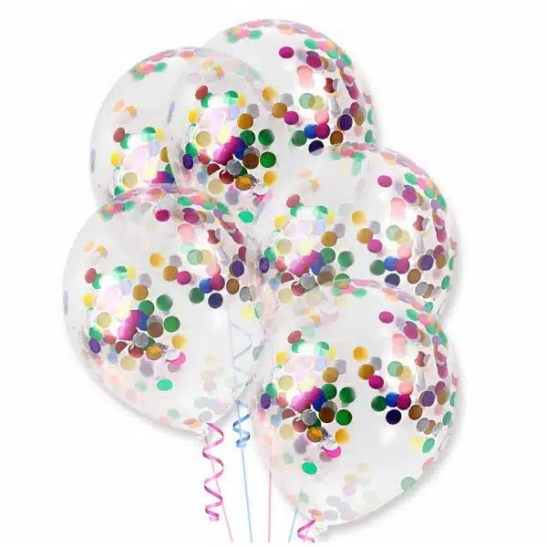 Balony z kolorowym konfetti