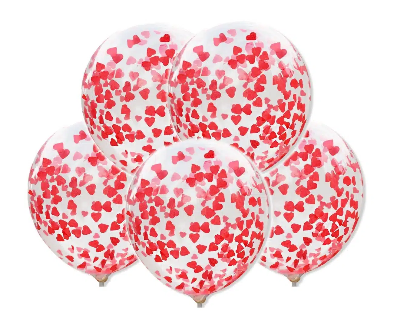 Balony z konfetti Czerwone Serca