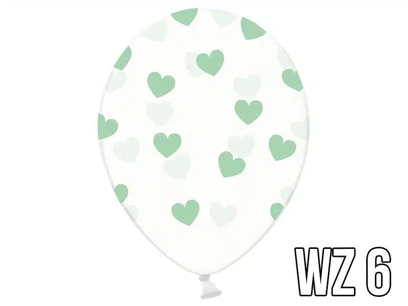 Balony z nadrukiem serca na walentynki, wesele WZÓR 6