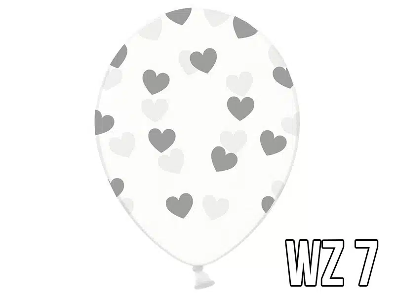 Balony z nadrukiem serca na walentynki, wesele WZÓR 7