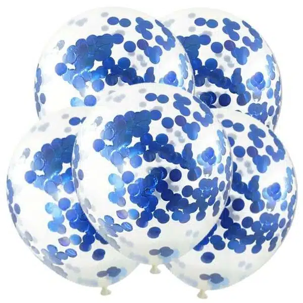 Balony z niebieskim konfetti