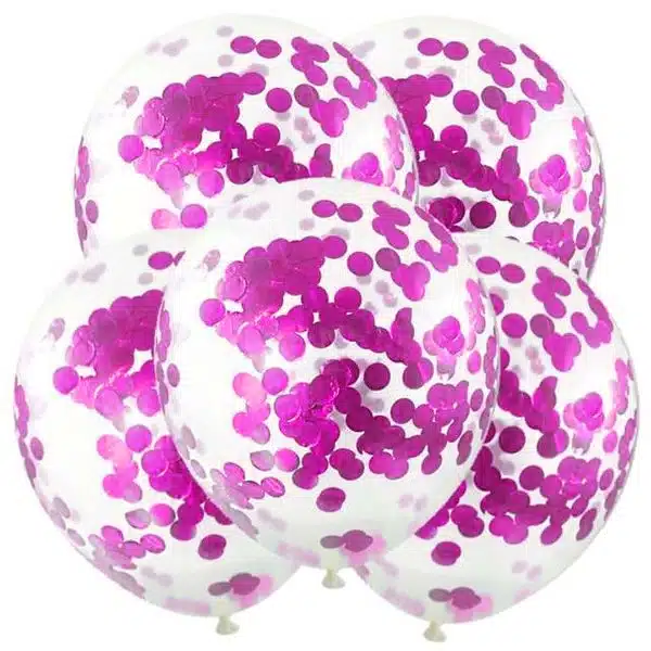 Balony z różowym konfetti