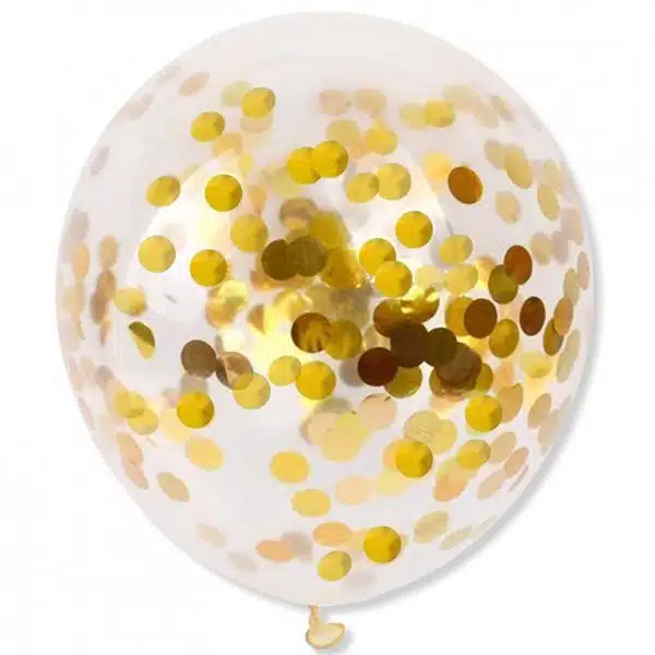 Balony ze złotym konfetti