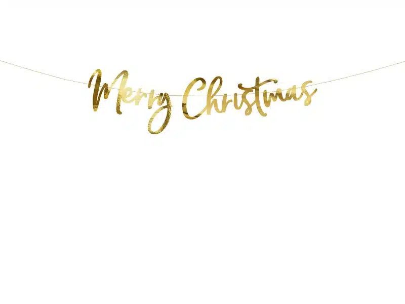 Baner Merry Christmas Złoty 83cm