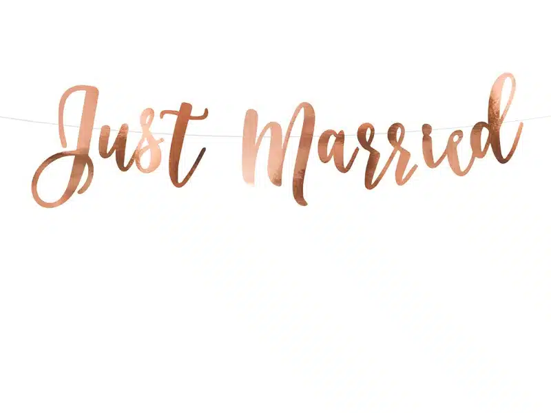 Banner Just Married rose gold