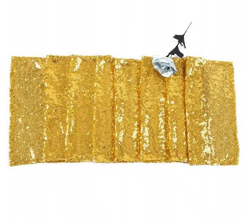 Bieżnik Cekinowy Złoty 250 x 30cm