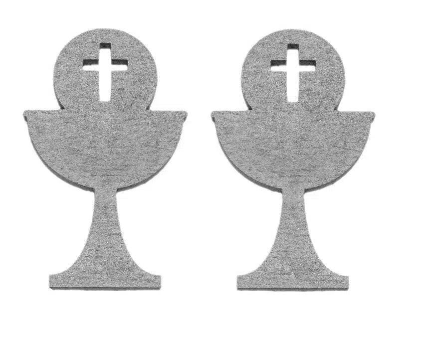 Drewniane kielichy Krzyż w kolorze srebrnym, 2 szt.
