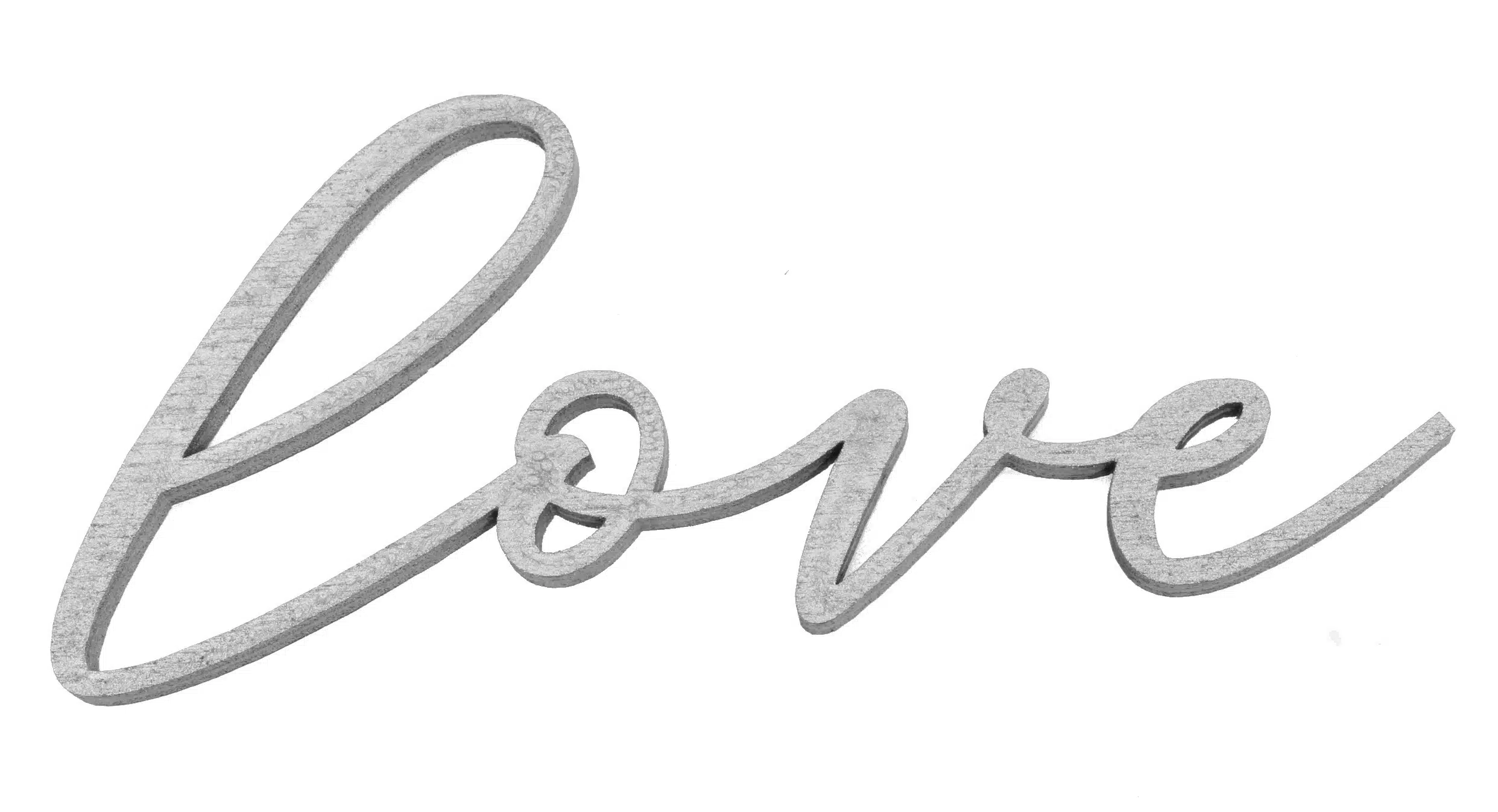 Drewniany napis Love w kolorze srebrnym, przylepny