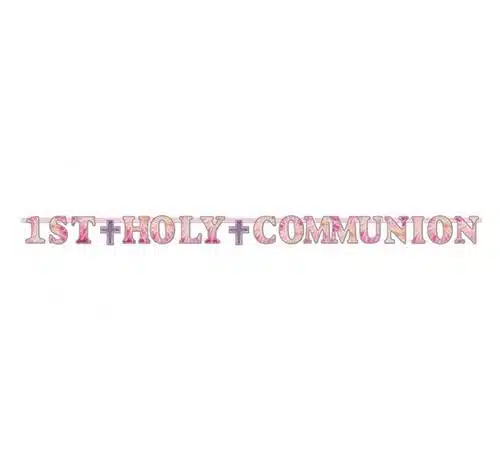 GIRLANDA KOMUNIJNA 1ST HOLY COMMUNION Różowa 