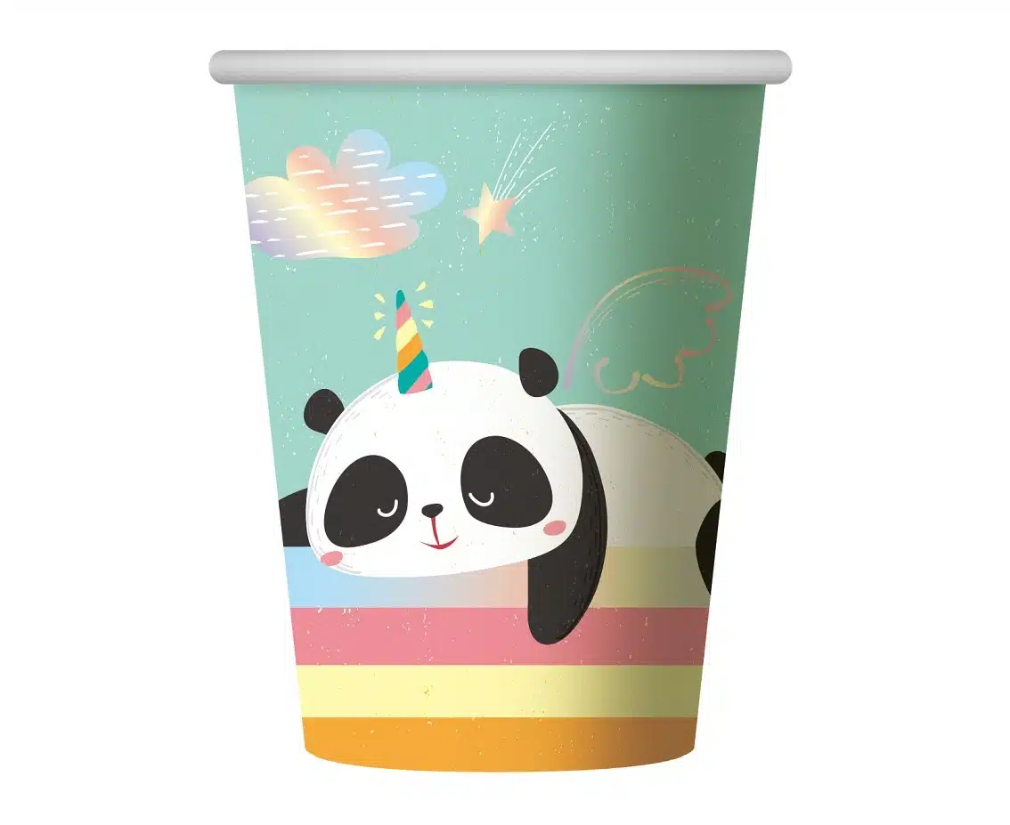 Kubeczki papierowe Panda pastel