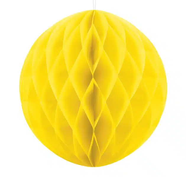 Kula bibułowa Honeycomb 10cm Żółta